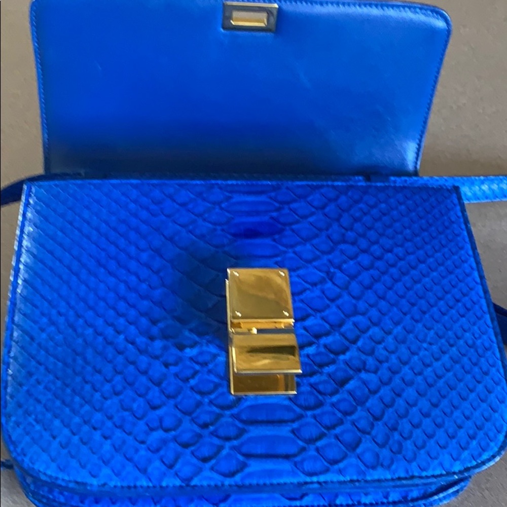 Celine Blue Python Medium Classic Box Bag - image 5